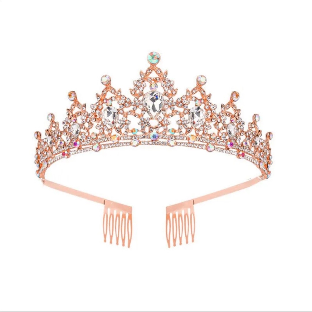 Quinceañera/ Wedding Crown - Gold and white Tiara